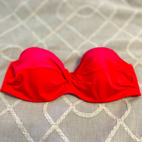 H&M Twist Bandeau Bikini Swim Top - Red - 34D - Picture 2 of 3